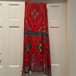 Chelsea & Violet Aztec Tribal Print Maxi Skirt